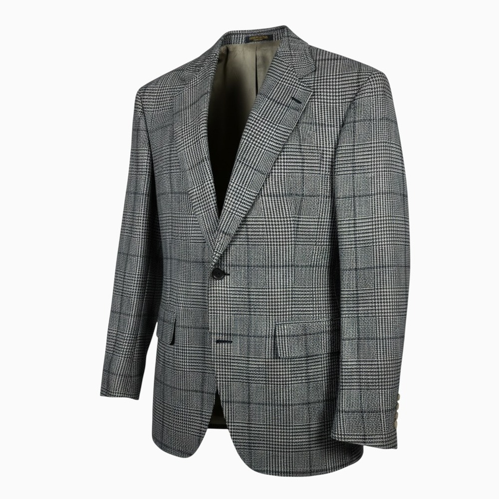 Evan-Picone Blazer Sport Coat Mens Glen Plaid Lord & Taylor Vintage USA 44L